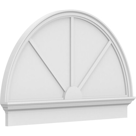 Half Round 3 Spoke Architectural Grade PVC Combination Pediment, 46W X 29-3/4H X 2-3/4P